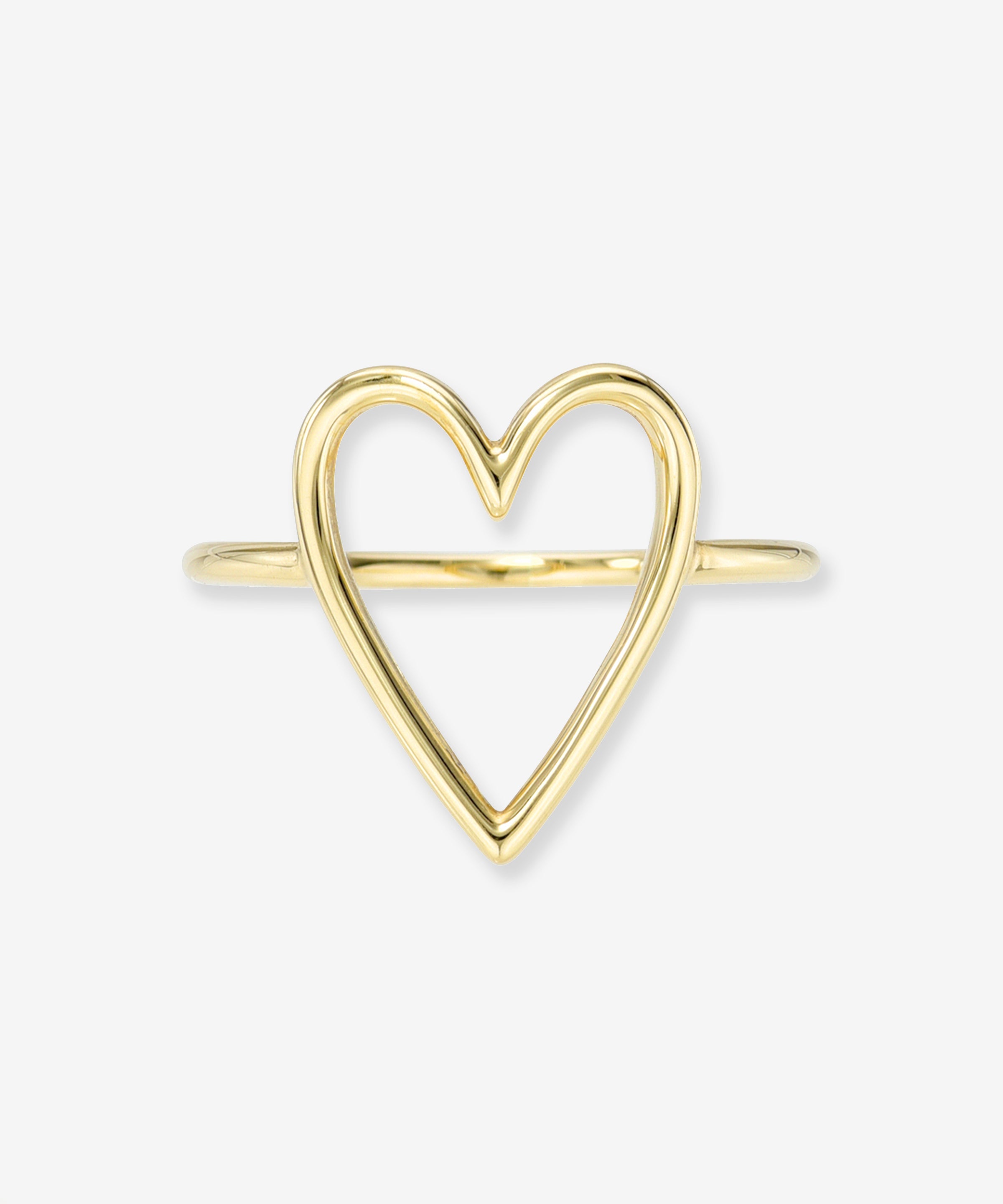 14K Gold Open Heart Ring Zoe Lev Jewelry