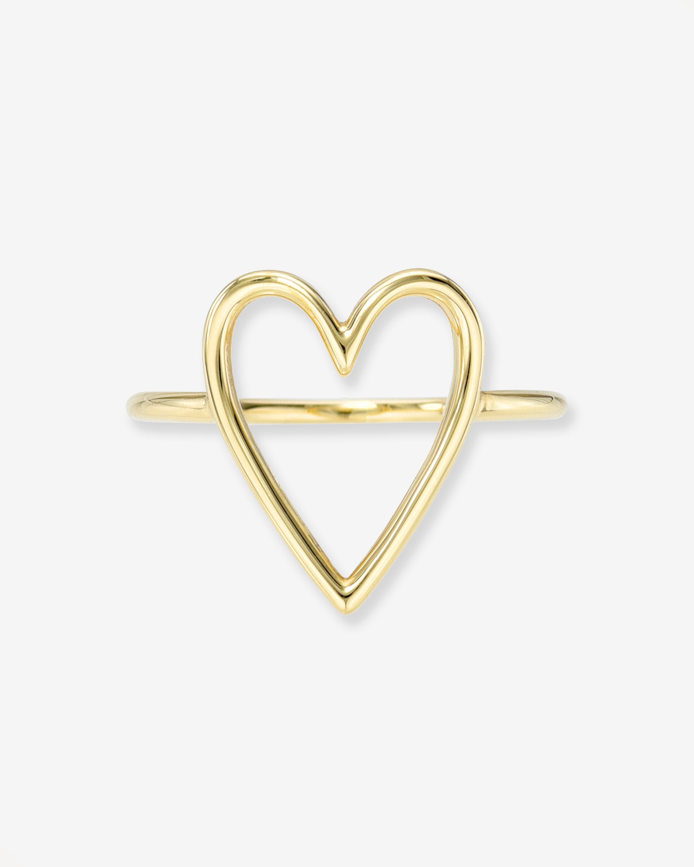 14K Gold Open Heart Ring Zoe Lev Jewelry