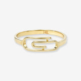 14K Yellow Gold Paper Clip Ring Ring Zoe Lev Jewelry