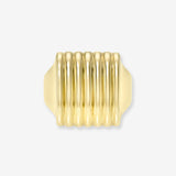 14K Gold Ribbed Box Ring Ring Zoe Lev Jewelry