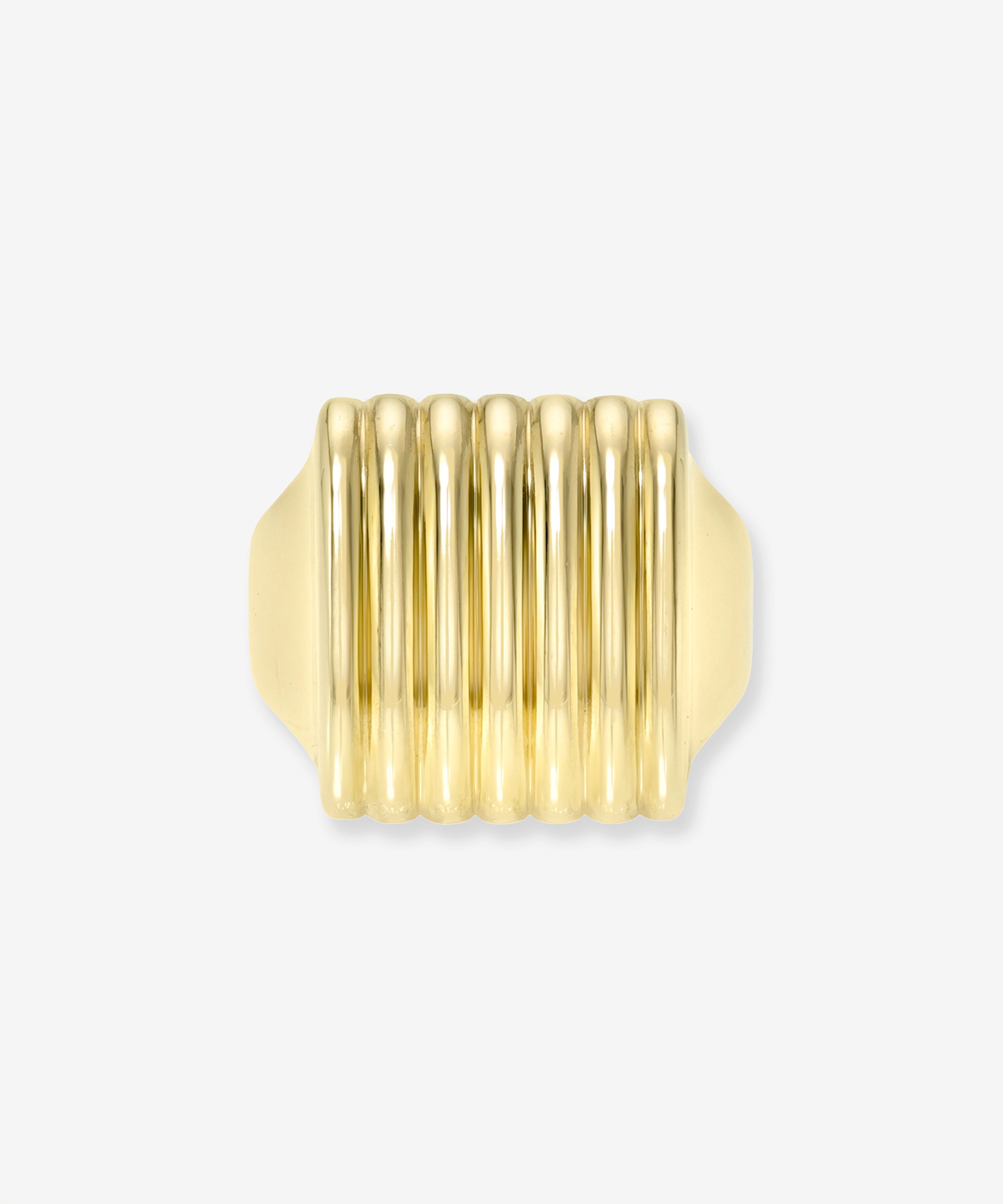 14K Gold Ribbed Box Ring Ring Zoe Lev Jewelry