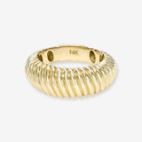 14K Gold Ribbed Dome Ring Zoe Lev Jewelry