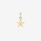 14k Gold Star with Tiny Diamond Pendant