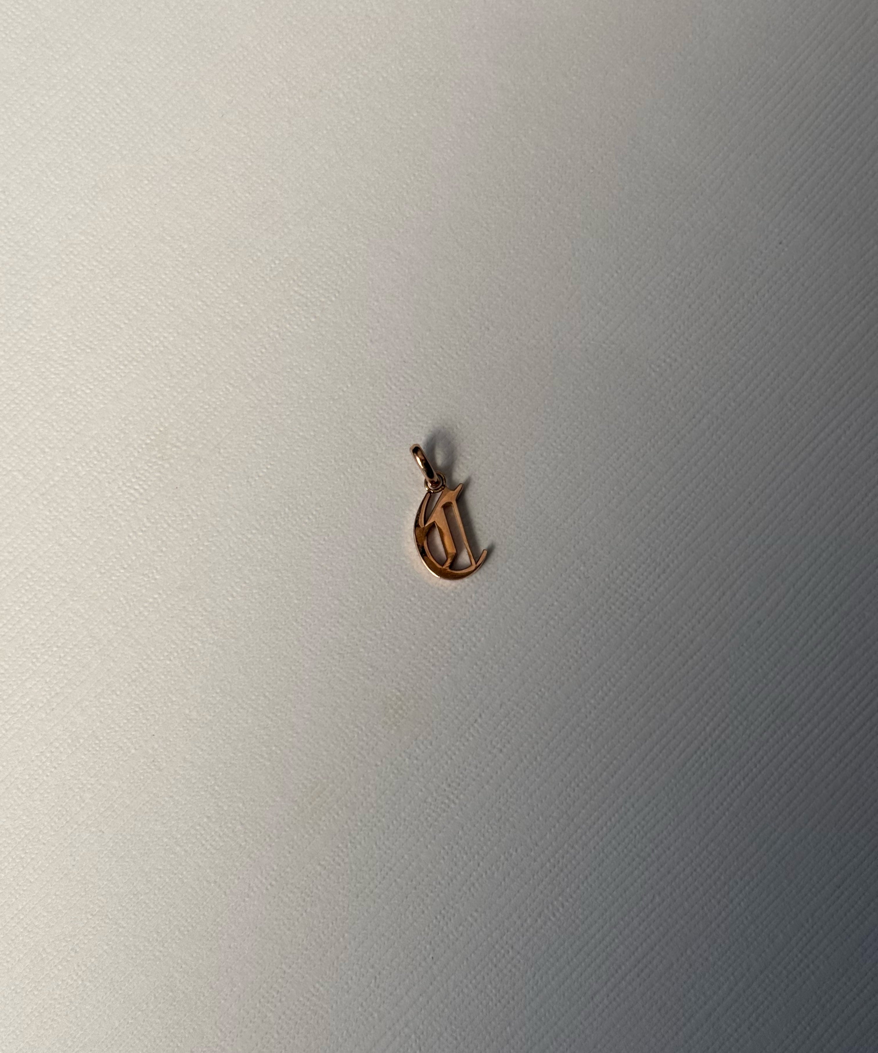 Rose Gold Gothic Initial Pendant 'C' SAMPLE SALE Zoe Lev Jewelry