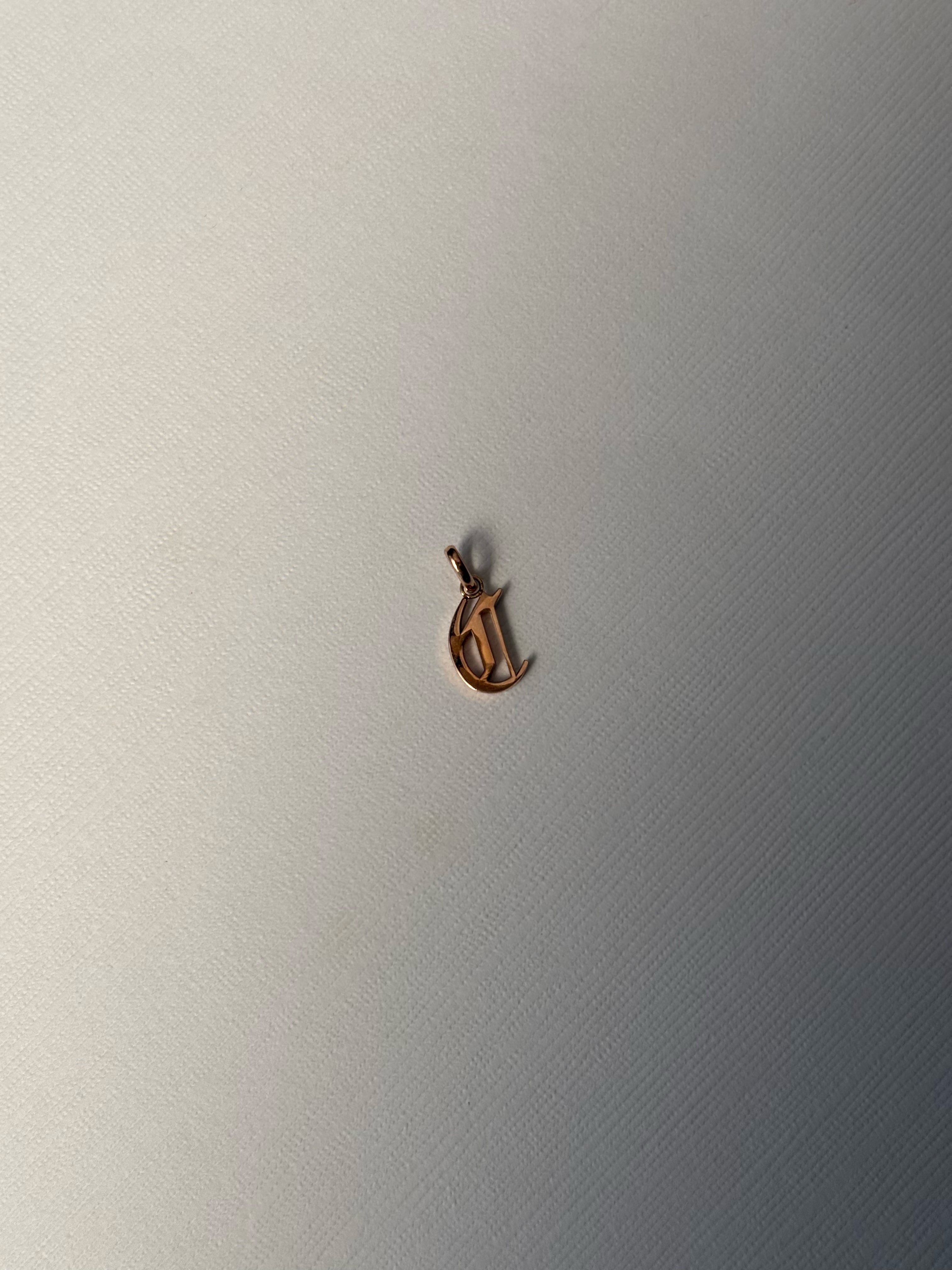 Rose Gold Gothic Initial Pendant 'C' SAMPLE SALE Zoe Lev Jewelry