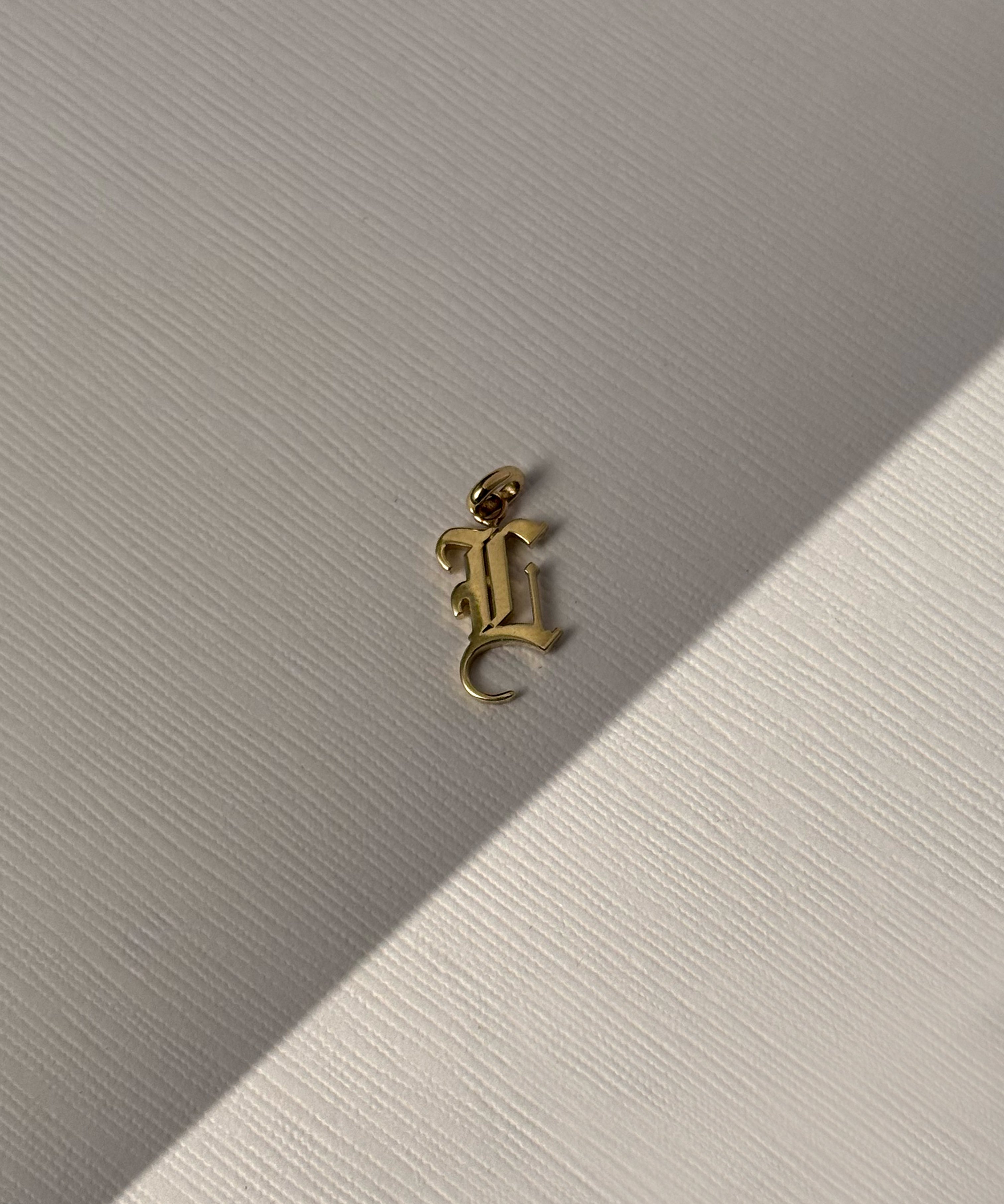 14k Gold Gothic Initial Pendant - 'L' SAMPLE SALE Zoe Lev Jewelry