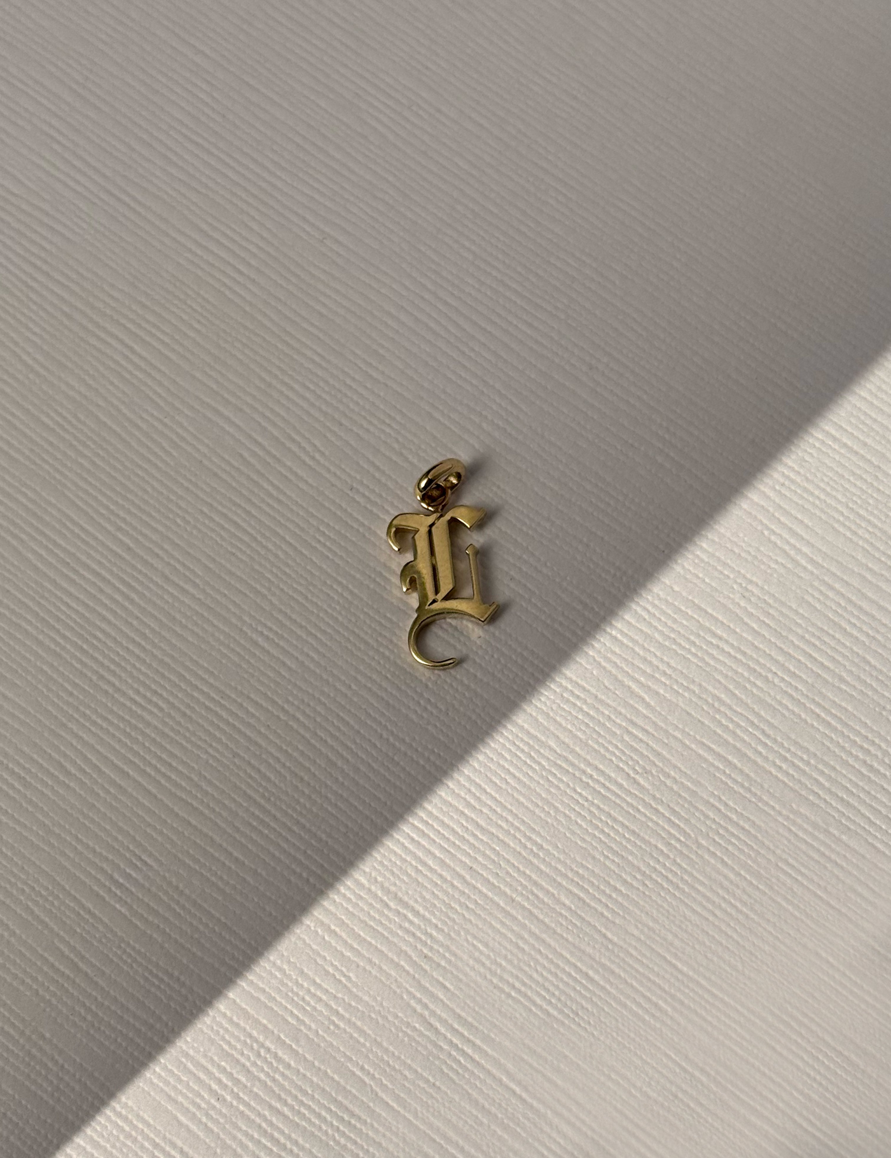 14k Gold Gothic Initial Pendant - 'L' SAMPLE SALE Zoe Lev Jewelry