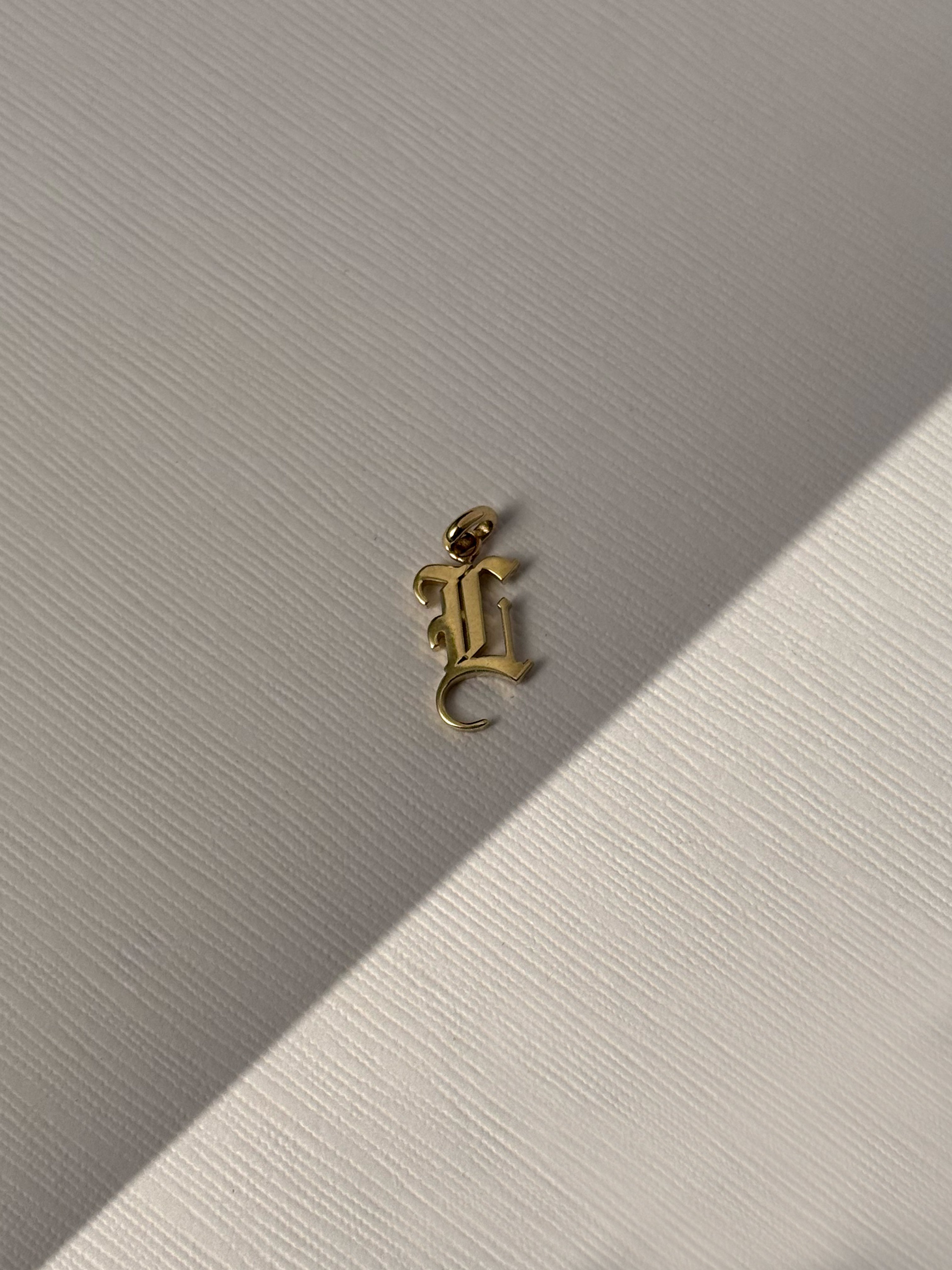 14k Gold Gothic Initial Pendant - 'L' SAMPLE SALE Zoe Lev Jewelry