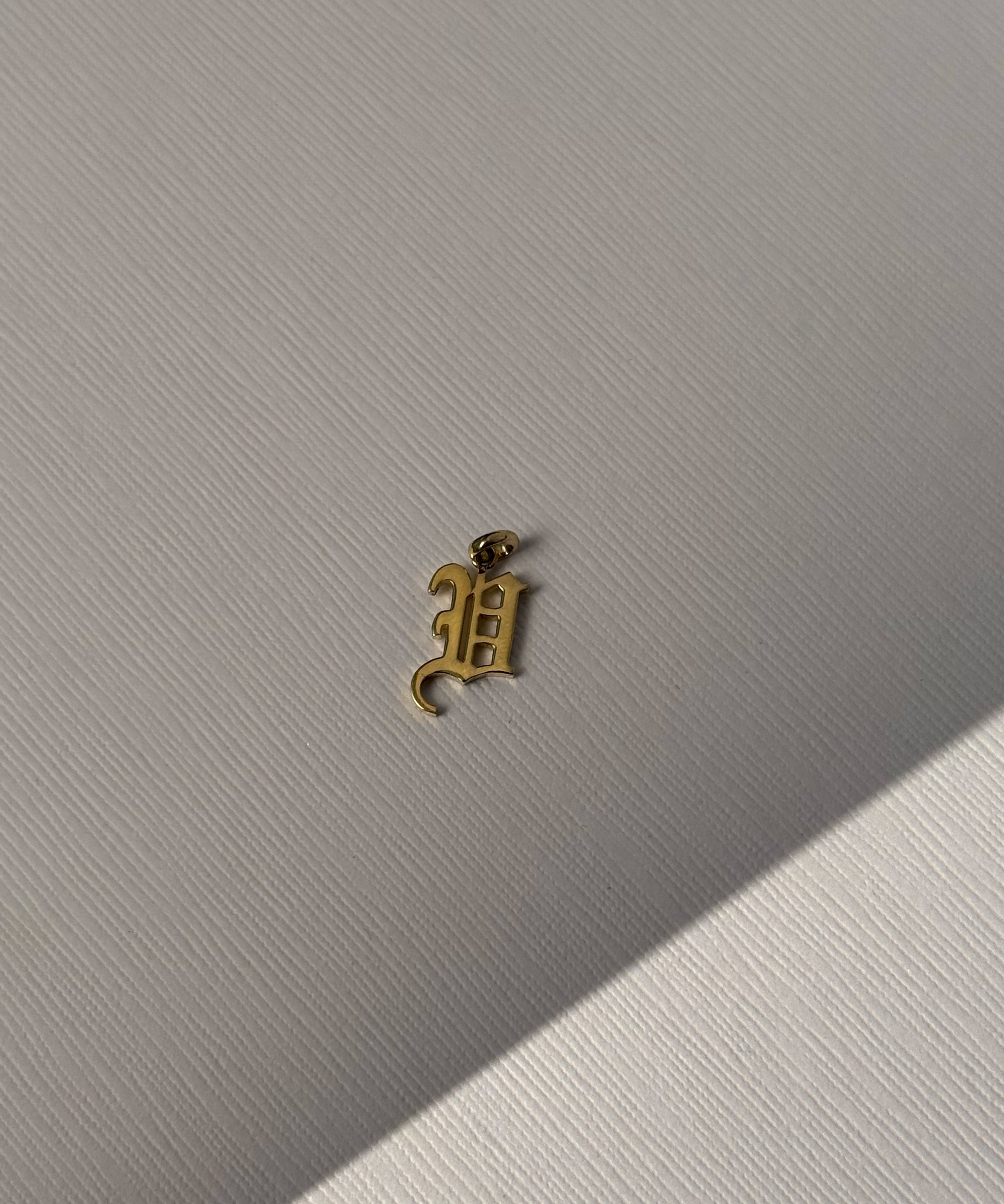 14k Gold Gothic Initial Pendant - 'U' SAMPLE SALE Zoe Lev Jewelry