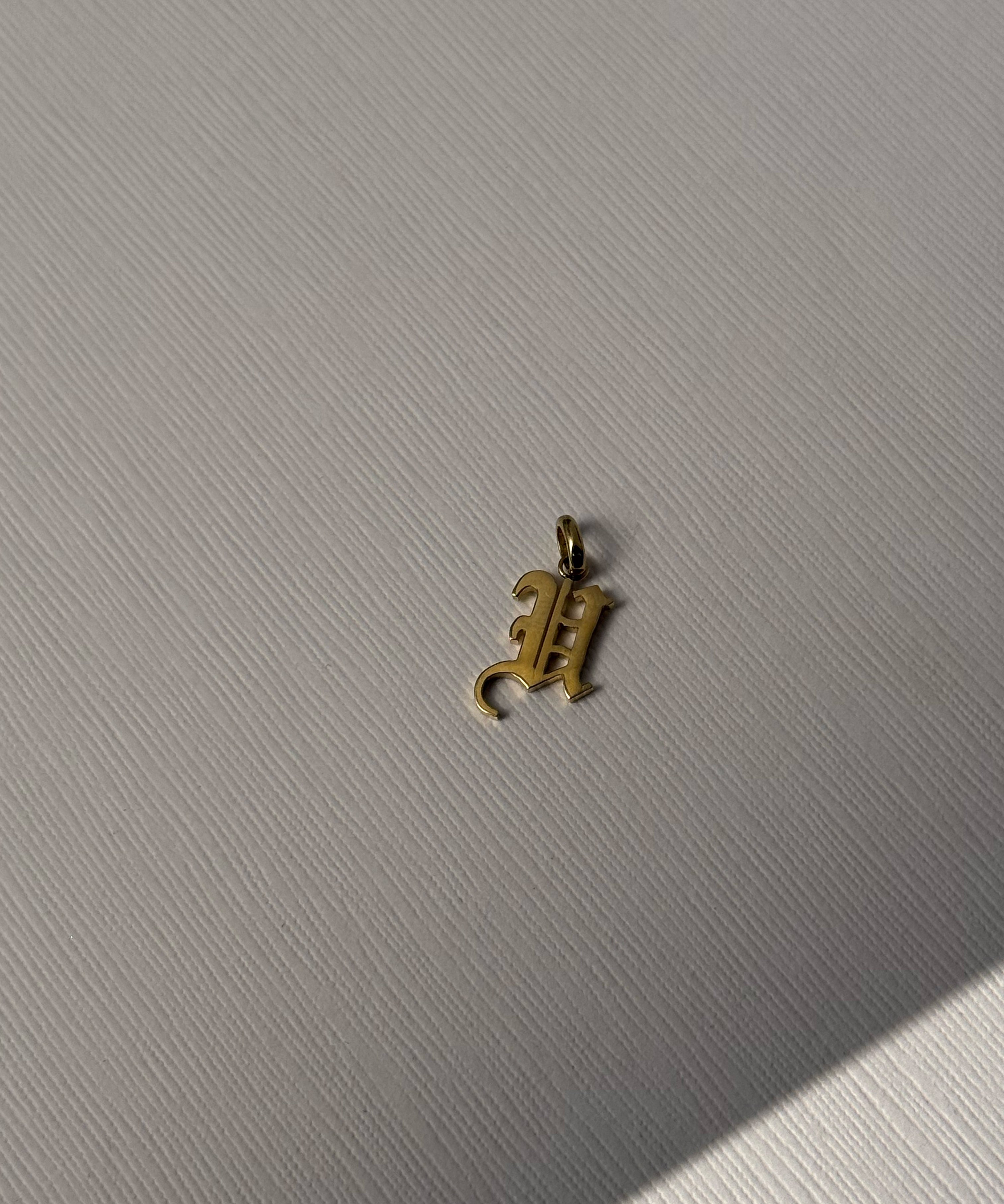 14k Gold Gothic Initial Pendant - 'V' SAMPLE SALE Zoe Lev Jewelry