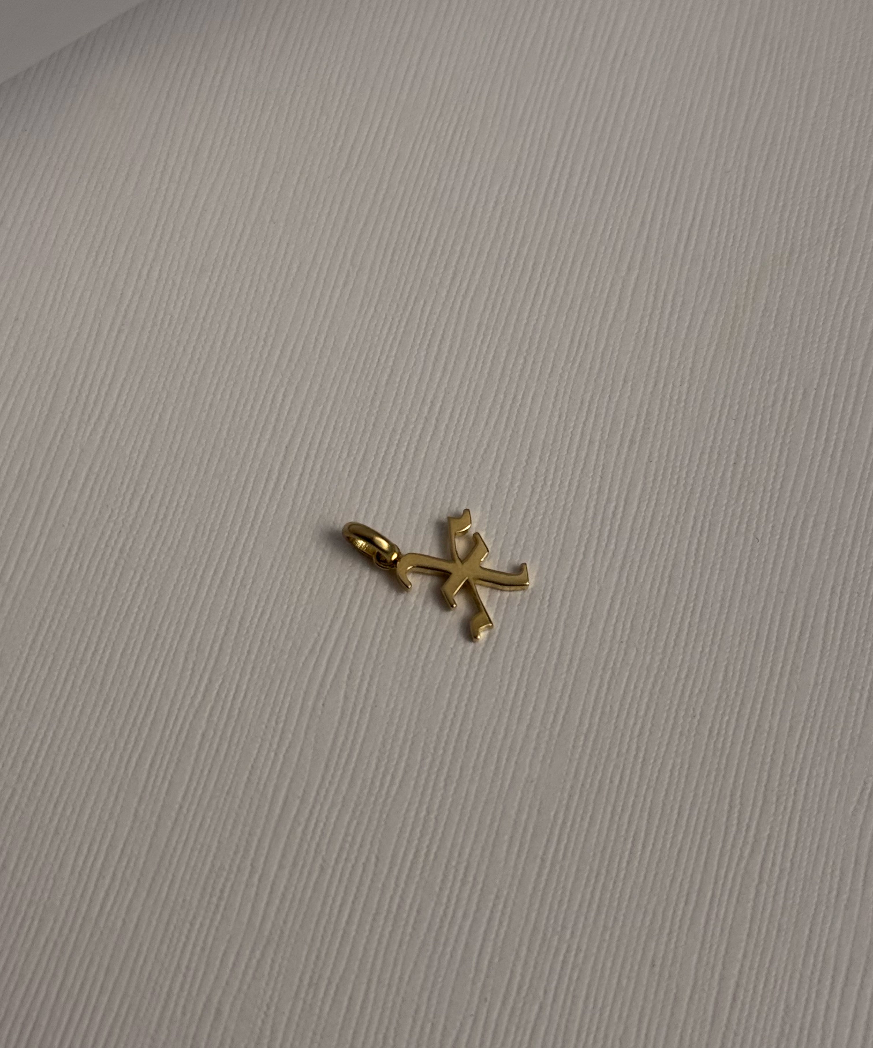 14k Gold Gothic Initial Pendant - 'X' SAMPLE SALE Zoe Lev Jewelry