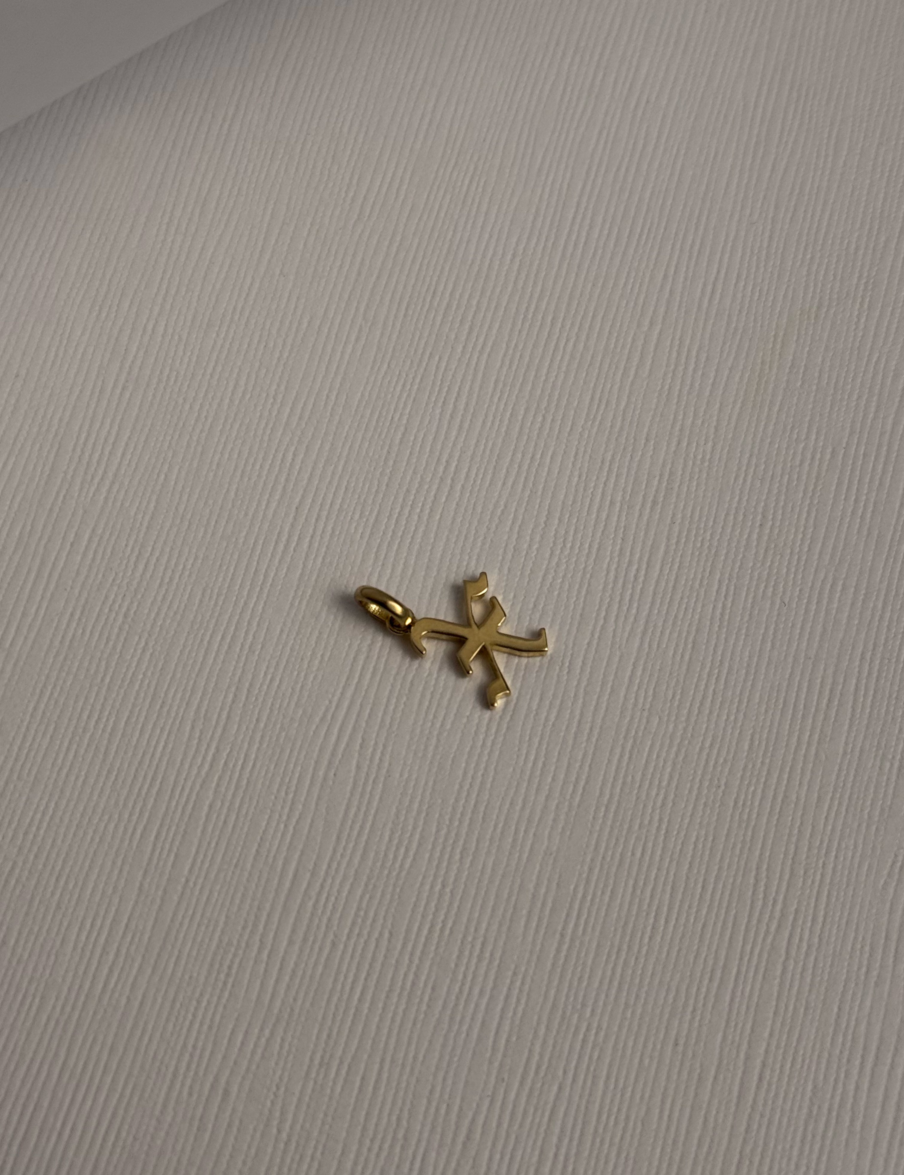 14k Gold Gothic Initial Pendant - 'X' SAMPLE SALE Zoe Lev Jewelry