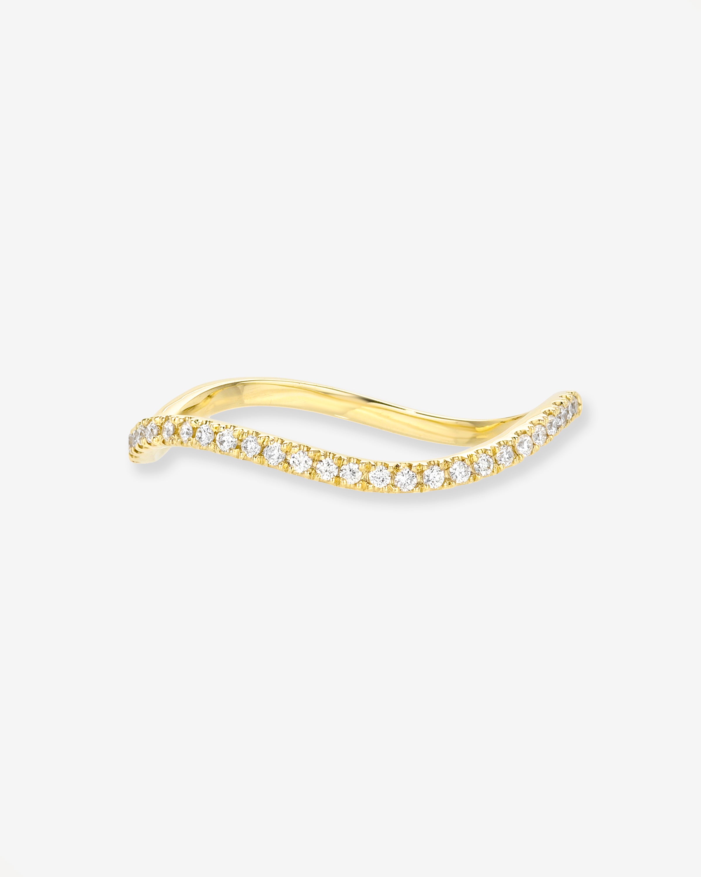 14K Half Diamond Curved Band Ring Zoe Lev Jewelry