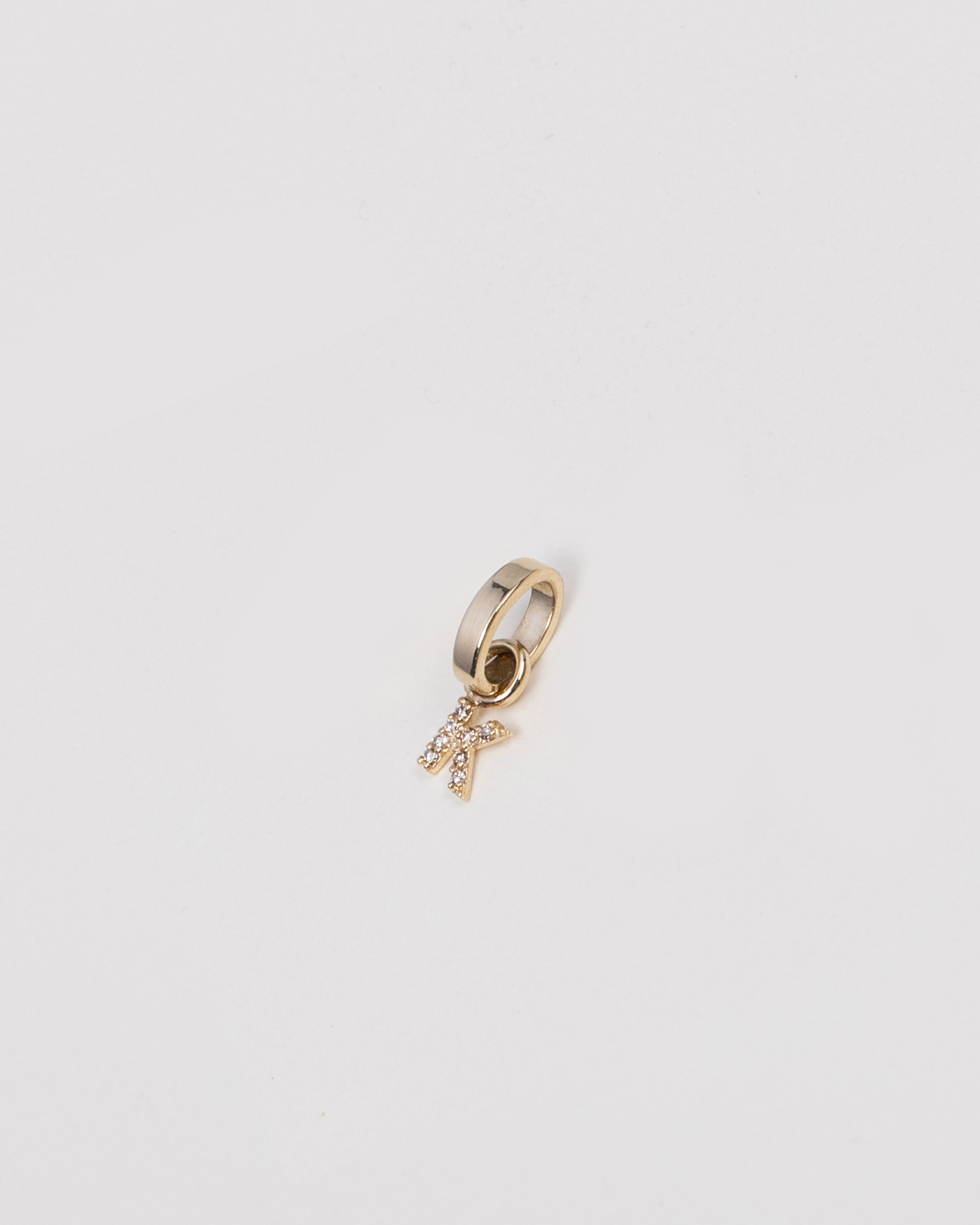 14K Gold Heirloom Diamond 'K' Charm SAMPLE SALE Zoe Lev Jewelry