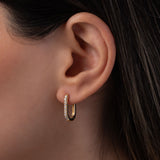 Diamond Oval Hoop Earrings Hoops & Huggies Zoe Lev Jewelry