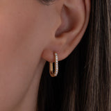 Diamond Oval Hoop Earrings Hoops & Huggies Zoe Lev Jewelry