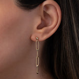 14K Gold Paper Clip Chain Stud Earrings Studs Zoe Lev Jewelry