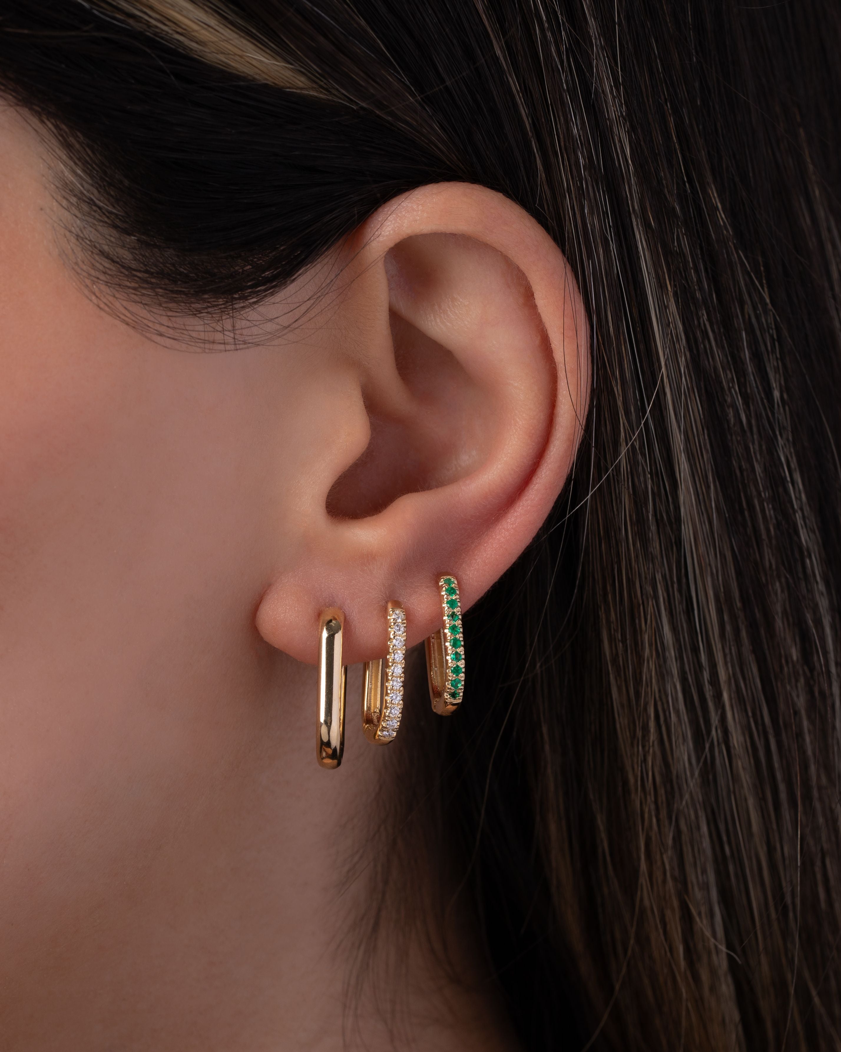 14k Gold Thick Oval Hoop Earrings Hoops & Huggies Zoe Lev Jewelry