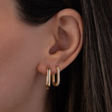 Diamond Oval Hoop Earrings Hoops & Huggies Zoe Lev Jewelry