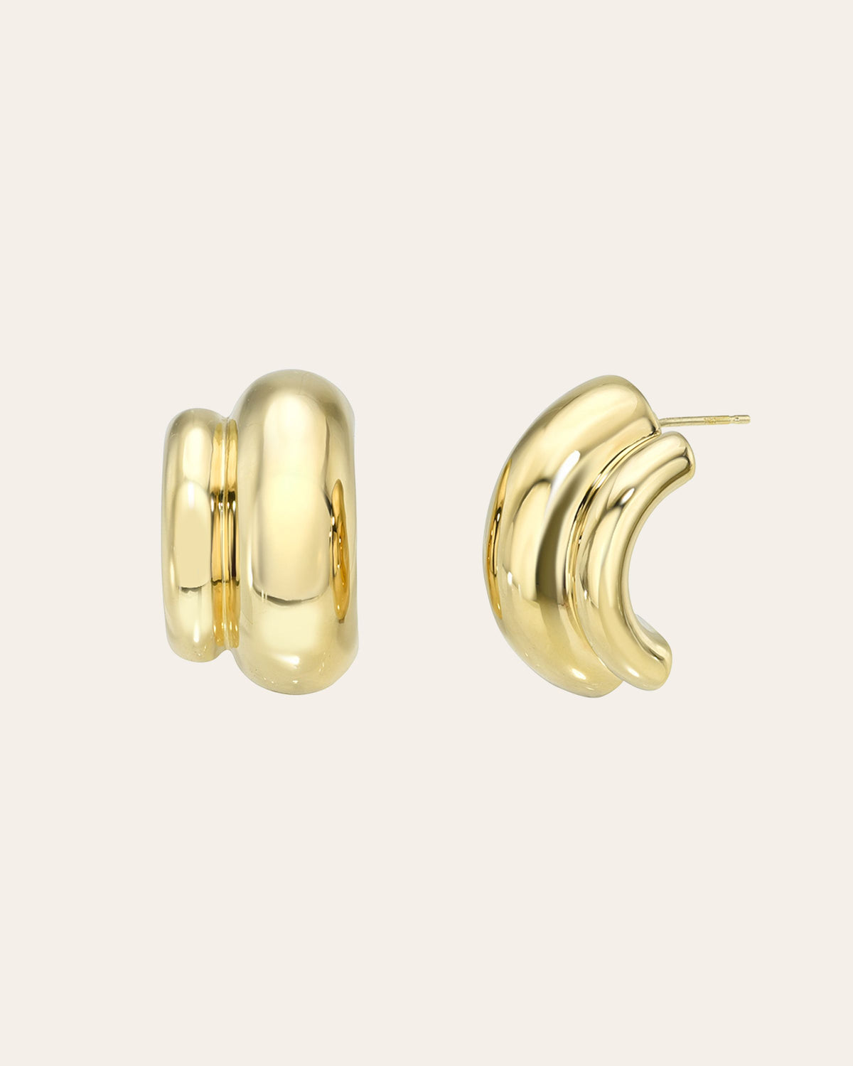 14K Gold Double Arch Studs