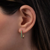 Emerald Oval Hoop Earrings SAMPLE SALE Zoe Lev Jewelry