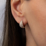 Diamond Pave Thick Dome Huggie Earrings SAMPLE SALE Zoe Lev Jewelry