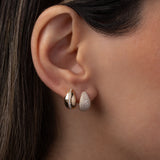 Diamond Pave Thick Dome Huggie Earrings SAMPLE SALE Zoe Lev Jewelry