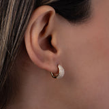 Diamond Pave Thick Dome Huggie Earrings SAMPLE SALE Zoe Lev Jewelry