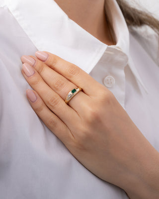 Birthstone and Diamond Dome Ring