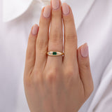 Birthstone and Diamond Dome Ring Personalized Zoe Lev Jewelry