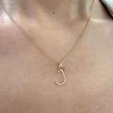 Small Nail Initial 'J' Pendant SAMPLE SALE Zoe Lev Jewelry