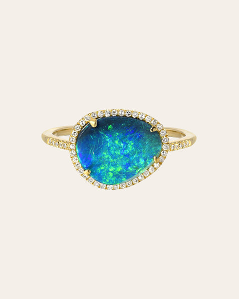 Diamond Opal Ring - Zoe Lev Jewelry