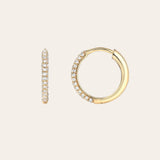 Bold Triple Row Diamond Huggie Earrings SAMPLE SALE Zoe Lev Jewelry