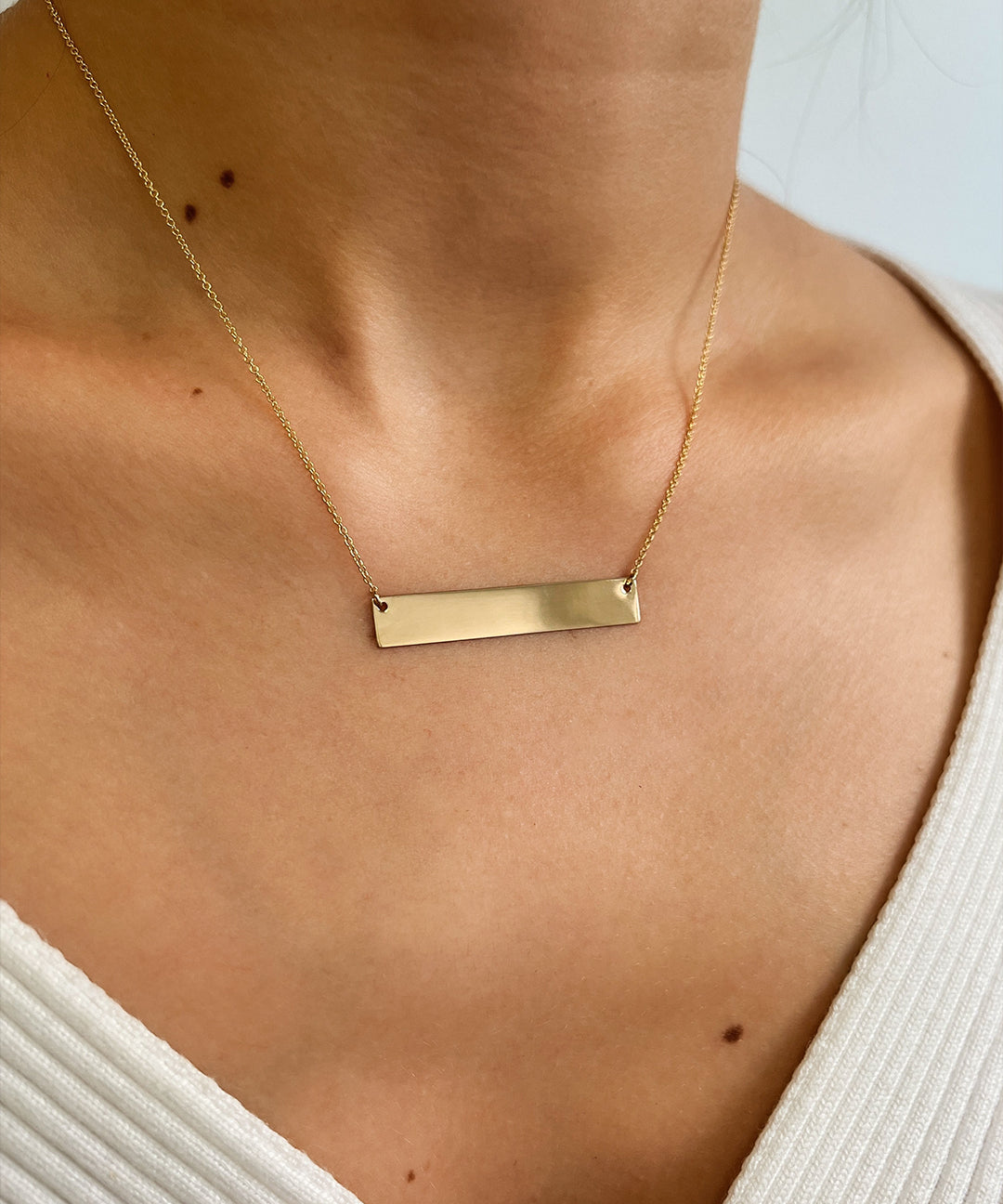 14k Yellow Gold Nameplate Necklace SAMPLE SALE Zoe Lev Jewelry