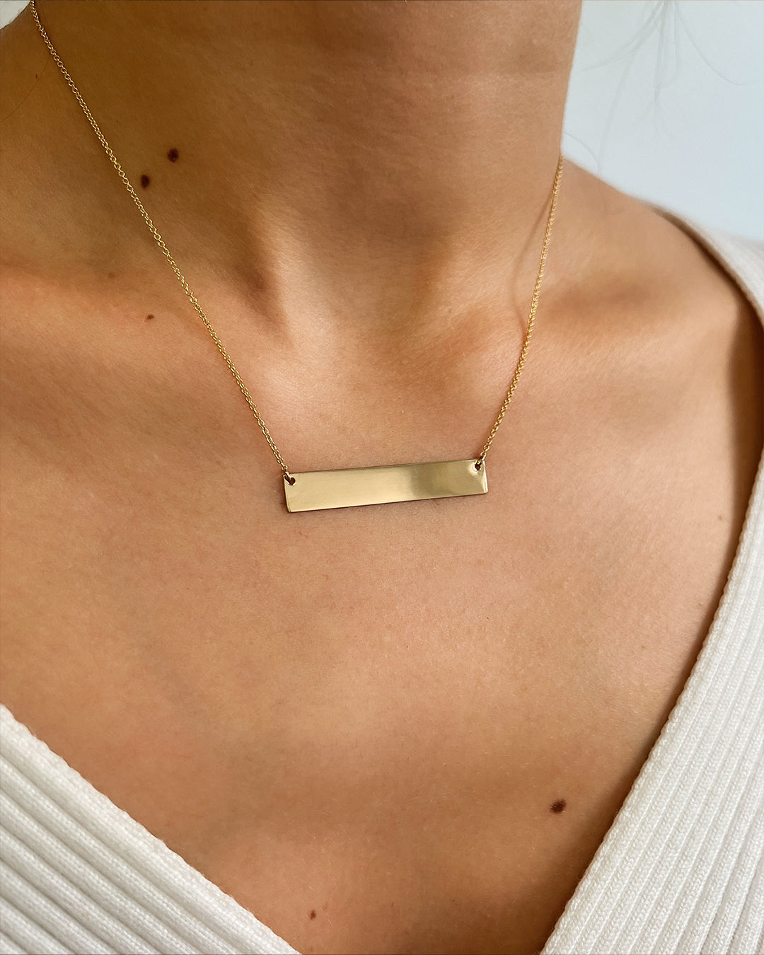 14k Yellow Gold Nameplate Necklace SAMPLE SALE Zoe Lev Jewelry