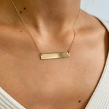 14k Yellow Gold Nameplate Necklace SAMPLE SALE Zoe Lev Jewelry