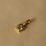 Lab Diamond Round Prong Heirloom Charm SAMPLE SALE Zoe Lev Jewelry