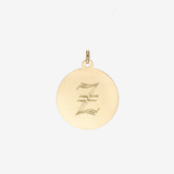 14k Gold Large Engraved Disc Pendant