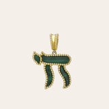 Large Chai Stone Pendant Personalized Zoe Lev Jewelry