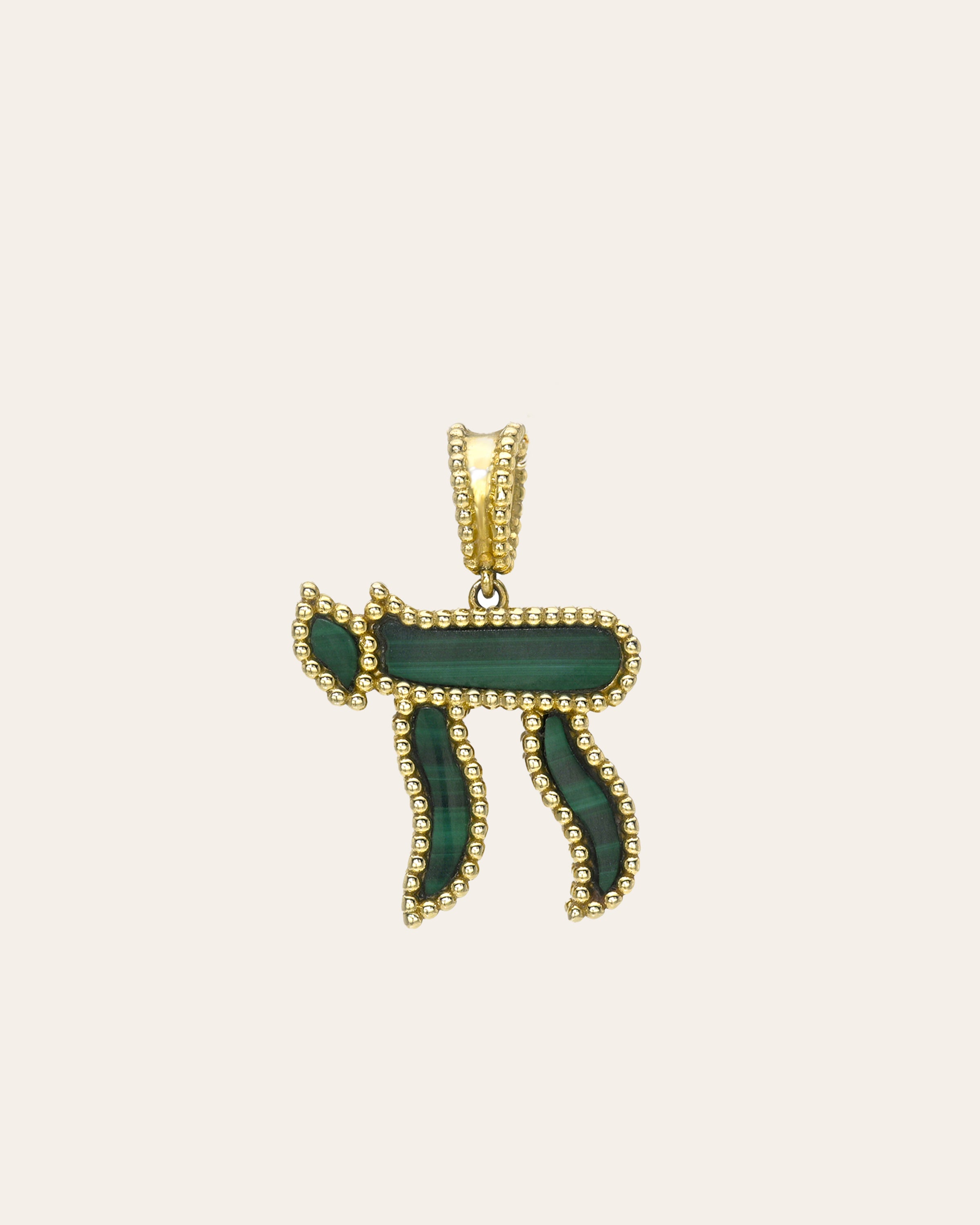 Large Chai Stone Pendant Personalized Zoe Lev Jewelry