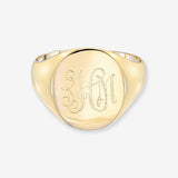 Large Signet Ring Personalized Zoe Lev Jewelry