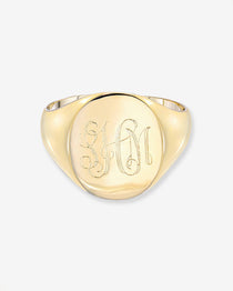 Large Signet Ring Personalized Zoe Lev Jewelry