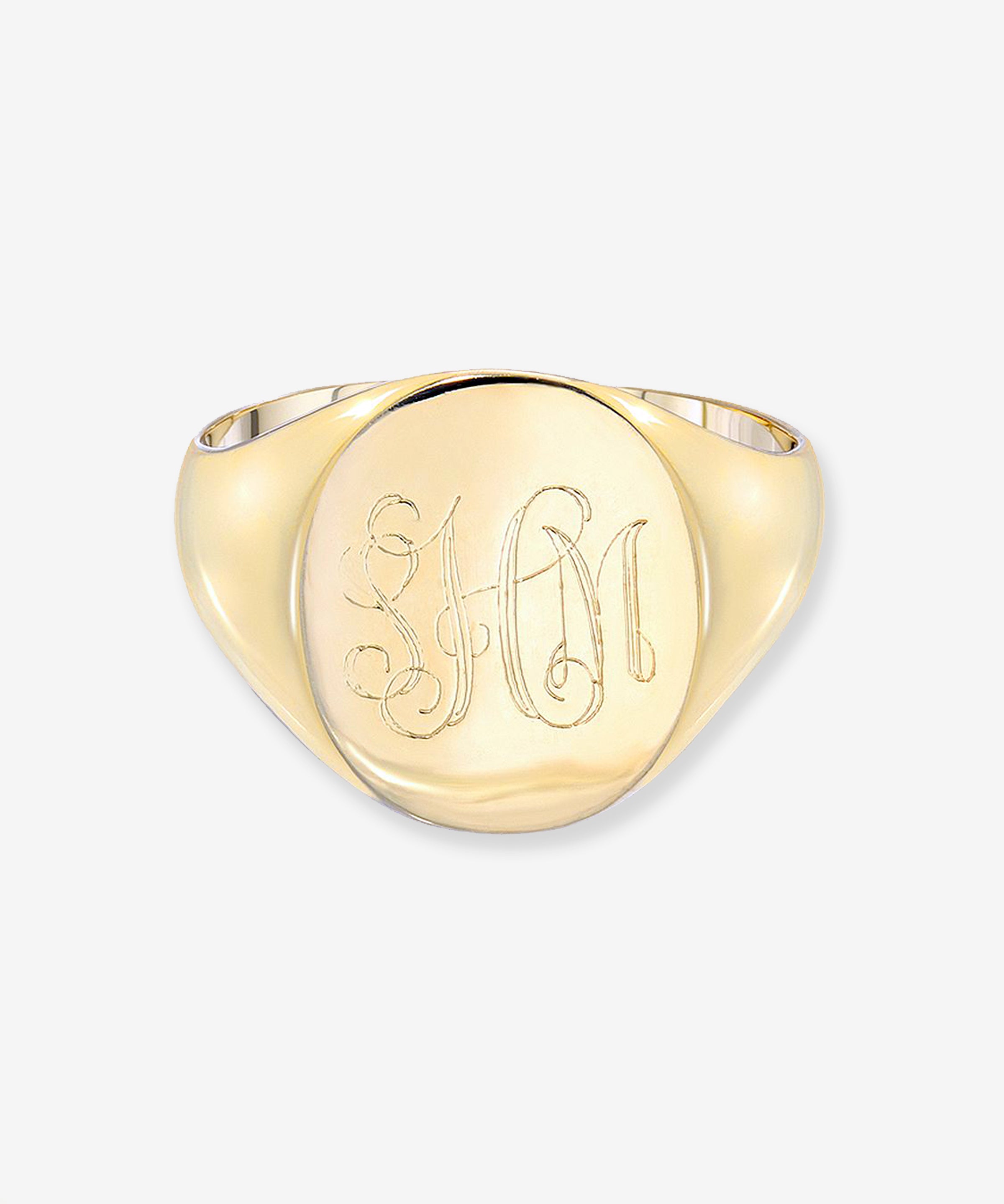Large Signet Ring Personalized Zoe Lev Jewelry
