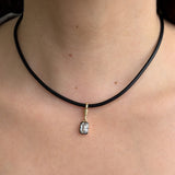 14k Lab Diamond Emerald Cut Black Rhodium Spinner Zoe Lev Jewelry