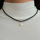 14K Leather Necklace Personalized Zoe Lev Jewelry