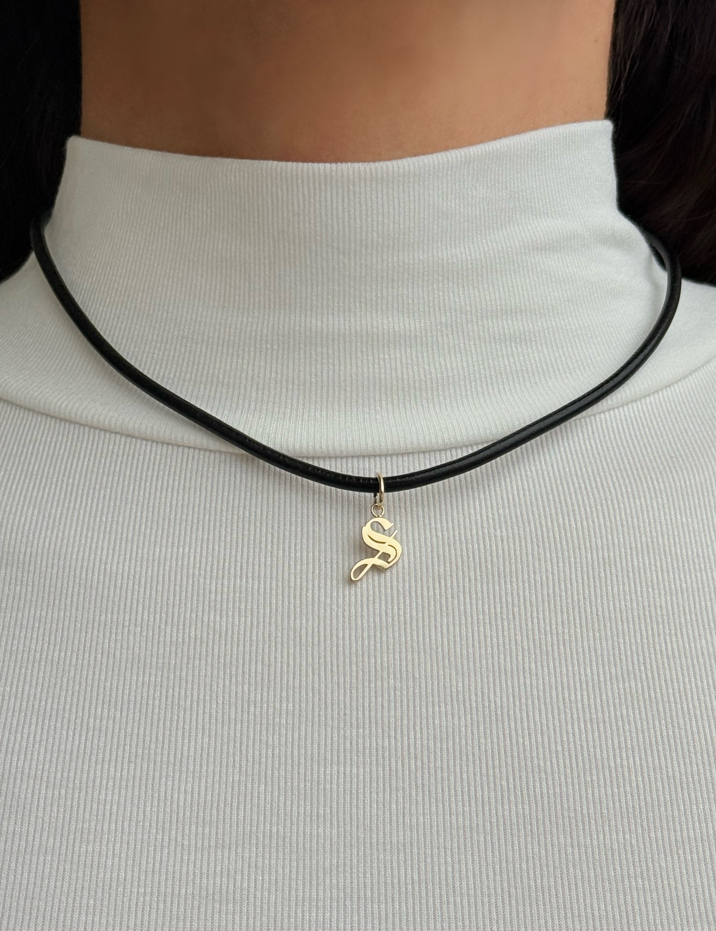 14K Leather Necklace Personalized Zoe Lev Jewelry