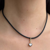 14k Lab Diamond Heart Black Rhodium Spinner Zoe Lev Jewelry