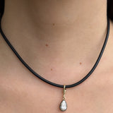 14k Lab Diamond Pear Black Rhodium Spinner Zoe Lev Jewelry