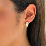 Lab Diamond Marquise Bezel Huggies Hoops & Huggies Zoe Lev Jewelry
