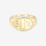 Monogram Signet Ring Personalized Zoe Lev Jewelry